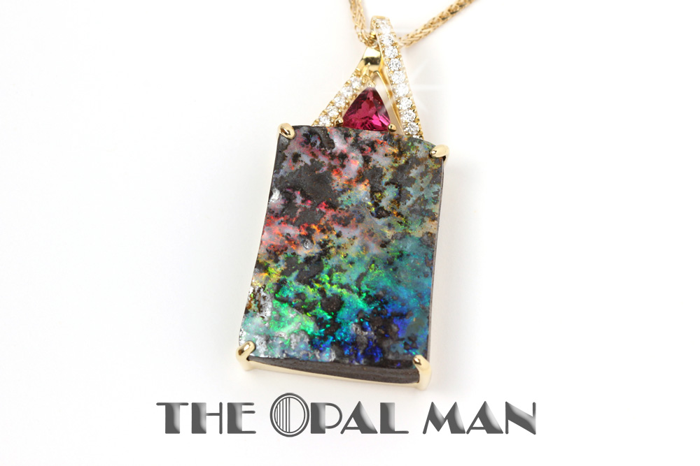 Ladies' Natural Black Opal & Diamond Pendant Enhancer | Burton's – Burton's  Gems and Opals