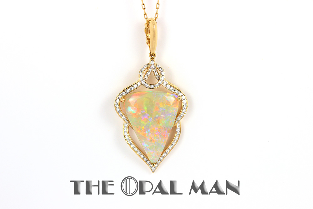 Looking Glass Opal Sapphire Pendant by Emilie Shaprio - Garden of Silver