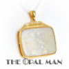 Beautiful Australian White Opal Pendant in 14K Gold Setting. Diamonds. - 424-00068 - Image 2