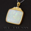 Beautiful Australian White Opal Pendant in 14K Gold Setting. Diamonds. - 424-00068 - Image 3