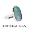 Striking Australian Black Opal 14K White Gold Ring - 421-00040 - Image 3