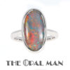 Striking Australian Black Opal 14K White Gold Ring - 421-00040