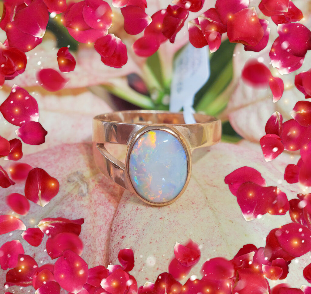 200-01148 rose gold plated white opal