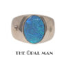 Glimmering Blue Green Australian Opal Doublet Sterling Silver Ring - 205-00190 - Image 2