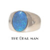 Glimmering Blue Green Australian Opal Doublet Sterling Silver Ring - 205-00190 - Image 4