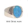 Glimmering Blue Green Australian Opal Doublet Sterling Silver Ring - 205-00190 - Image 5