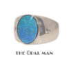 Glimmering Blue Green Australian Opal Doublet Sterling Silver Ring - 205-00190 - Image 3