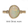 Gleaming Australian White Opal 14K Yellow Gold Ring - 421-00291
