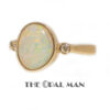 Gleaming Australian White Opal 14K Yellow Gold Ring - 421-00291 - Image 2