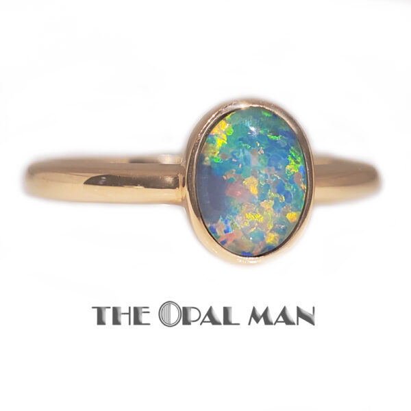 Enchanting Cosmos Australian Opal Doublet 14K Rose Gold Ring - 421-2000076 - Image 5