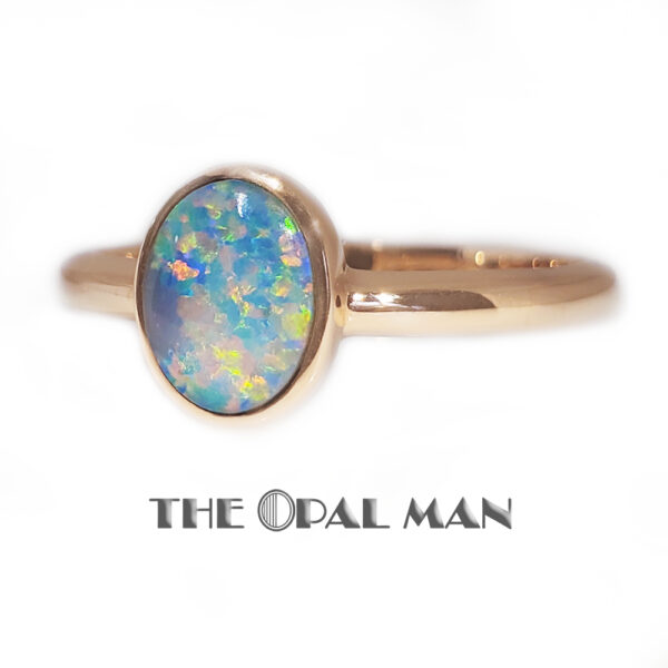 Enchanting Cosmos Australian Opal Doublet 14K Rose Gold Ring - 421-2000076 - Image 6