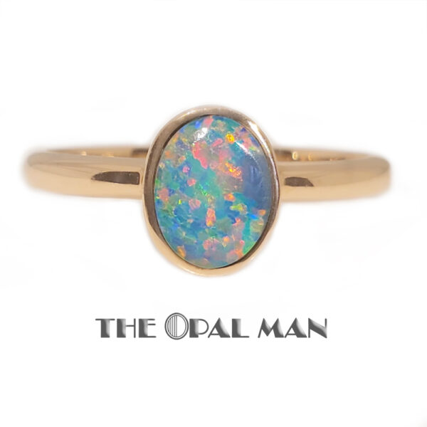 Enchanting Cosmos Australian Opal Doublet 14K Rose Gold Ring - 421-2000076