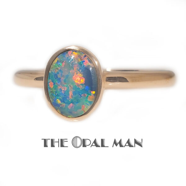 Enchanting Cosmos Australian Opal Doublet 14K Rose Gold Ring - 421-2000076 - Image 3