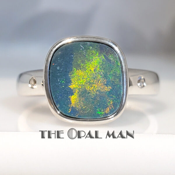 Sterling Silver Ring With Mysterious Australian Opal Doublet - 200-02530