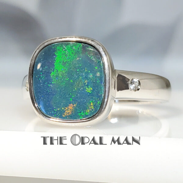 Sterling Silver Ring With Mysterious Australian Opal Doublet - 200-02530 - Image 3