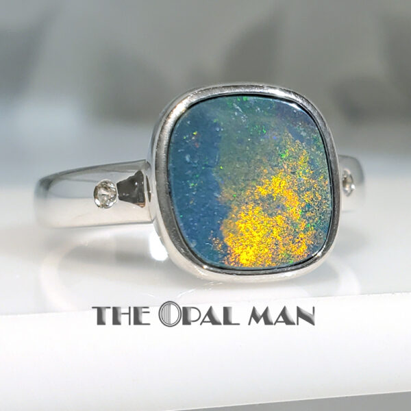 Sterling Silver Ring With Mysterious Australian Opal Doublet - 200-02530 - Image 2