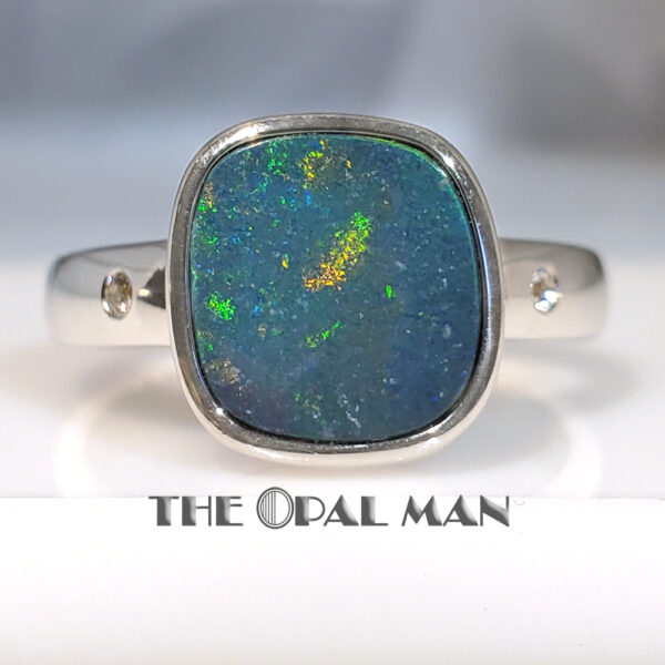 Sterling Silver Ring With Mysterious Australian Opal Doublet - 200-02530 - Image 5