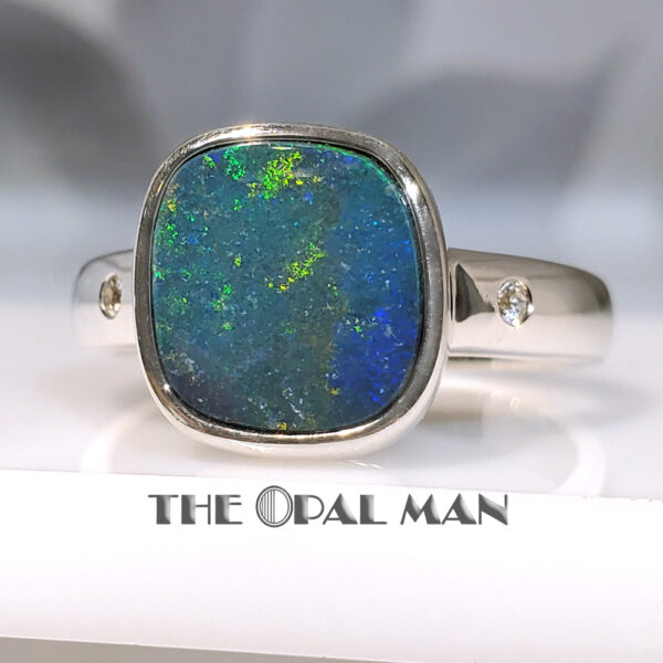 Sterling Silver Ring With Mysterious Australian Opal Doublet - 200-02530 - Image 4