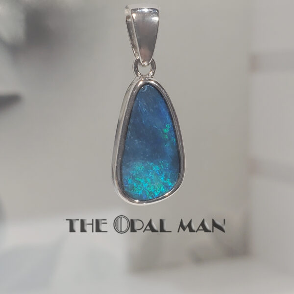 Oceans Depths Australian Opal Doublet Sterling Silver Pendant - 230-03401 - Image 2