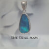 Oceans Depths Australian Opal Doublet Sterling Silver Pendant - 230-03401 - Image 3