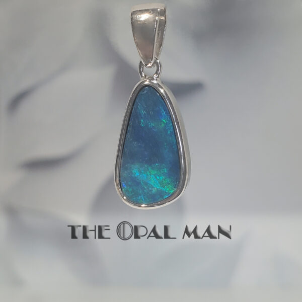 Oceans Depths Australian Opal Doublet Sterling Silver Pendant - 230-03401 - Image 3