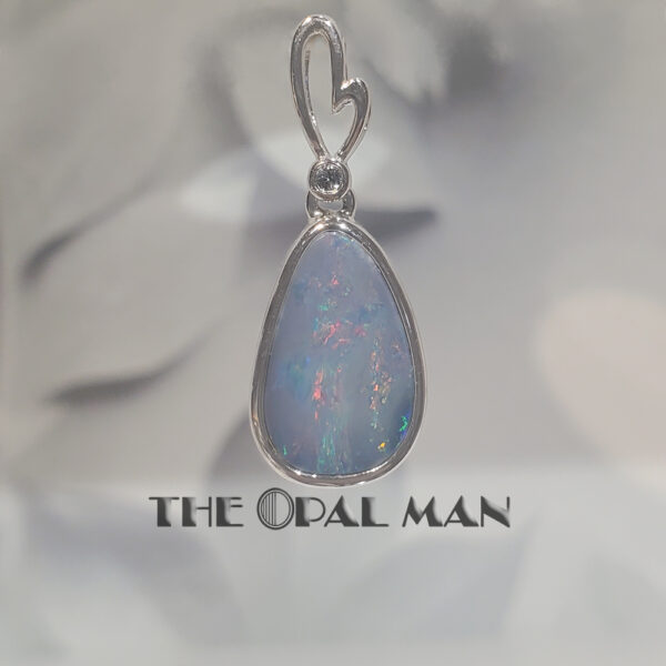 Love's Fire Sterling Silver Pendant With Multicolored Australian Opal Doublet - 230-03499