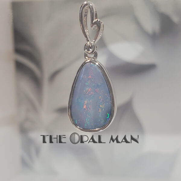 Love's Fire Sterling Silver Pendant With Multicolored Australian Opal Doublet - 230-03499 - Image 2