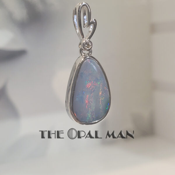 Love's Fire Sterling Silver Pendant With Multicolored Australian Opal Doublet - 230-03499 - Image 3