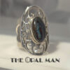 Medieval-Inspired Sterling Silver Ring With Green Blue Australian Boulder Opal - 200-01406 - Image 3