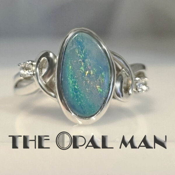 Sprightly Sterling Silver Ring With One Colorful Australian Opal Doublet - 200-02512 - Image 6