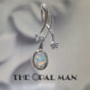 Entwined Sterling Silver Pendant With One Oval Multicolored Australian Opal Doublet - 230-03532