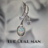 Entwined Sterling Silver Pendant With One Oval Multicolored Australian Opal Doublet - 230-03532 - Image 2
