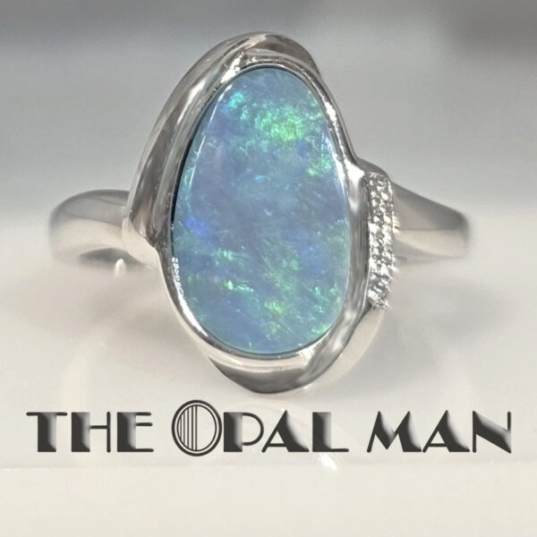 Ocean Flame Australian Opal Doublet Sterling Silver Ring - 200-02505 - Image 4
