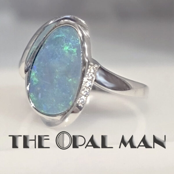 Ocean Flame Australian Opal Doublet Sterling Silver Ring - 200-02505 - Image 5