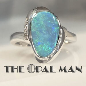 Ocean Flame Australian Opal Doublet Sterling Silver Ring - 200-02505