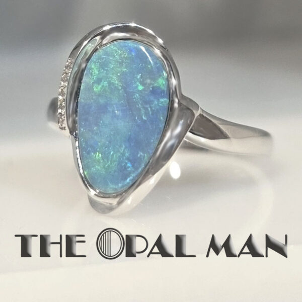 Ocean Flame Australian Opal Doublet Sterling Silver Ring - 200-02505 - Image 2