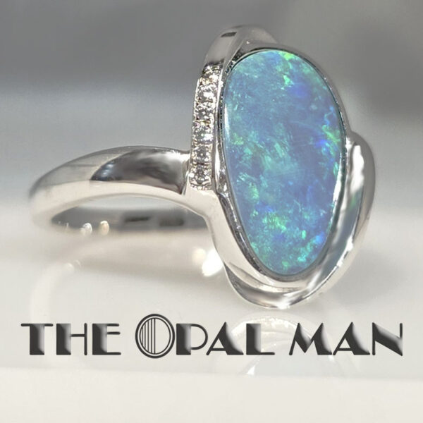 Ocean Flame Australian Opal Doublet Sterling Silver Ring - 200-02505 - Image 3