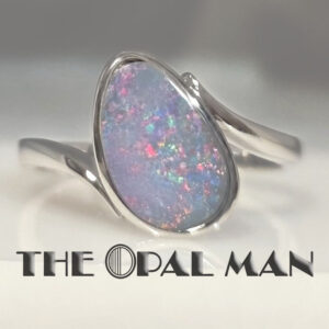 Blush Australian Opal Doublet Sterling Silver Ring - 200-02517