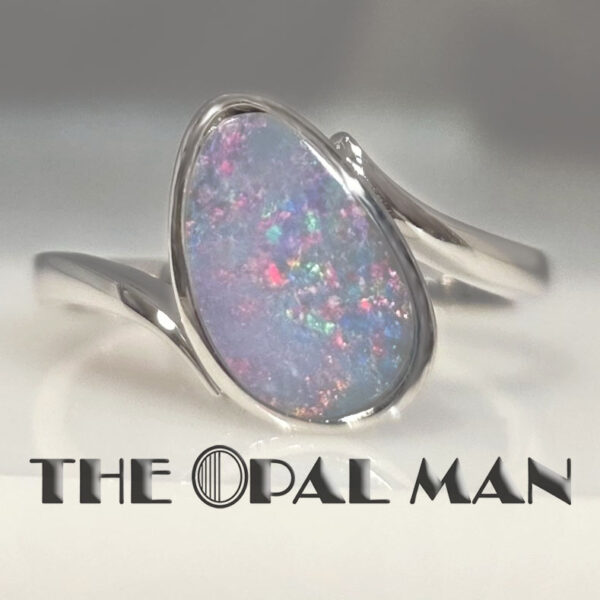 Blush Australian Opal Doublet Sterling Silver Ring - 200-02517