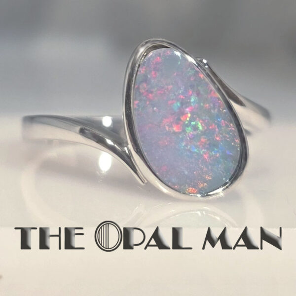 Blush Australian Opal Doublet Sterling Silver Ring - 200-02517 - Image 2