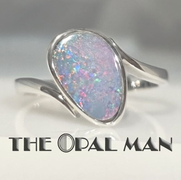 Blush Australian Opal Doublet Sterling Silver Ring - 200-02517 - Image 4