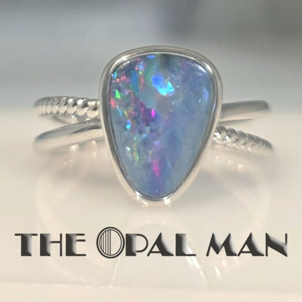 Astral Flame Australian Opal Doublet Sterling Silver Ring - 200-02582