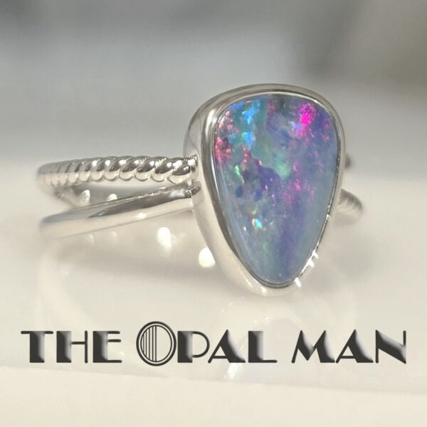 Astral Flame Australian Opal Doublet Sterling Silver Ring - 200-02582 - Image 3