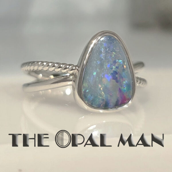Astral Flame Australian Opal Doublet Sterling Silver Ring - 200-02582 - Image 6