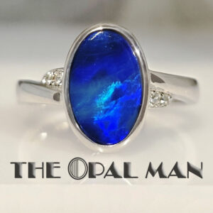 Tidal Wave Blue Australian Opal Doublet Sterling Silver Ring - 200-02583