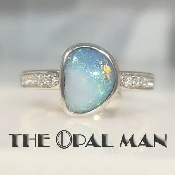 Tidal Glimmer Australian Opal Doublet Sterling Silver Ring - 200-02587