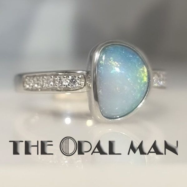 Tidal Glimmer Australian Opal Doublet Sterling Silver Ring - 200-02587 - Image 2