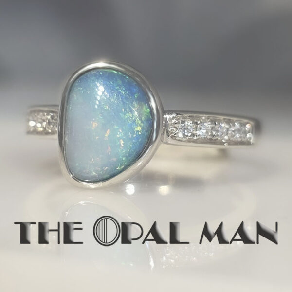 Tidal Glimmer Australian Opal Doublet Sterling Silver Ring - 200-02587 - Image 3