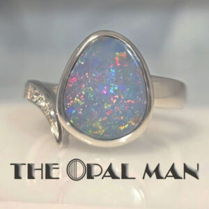 Glittering Australian Opal Doublet Sterling Silver Ring - 200-02591