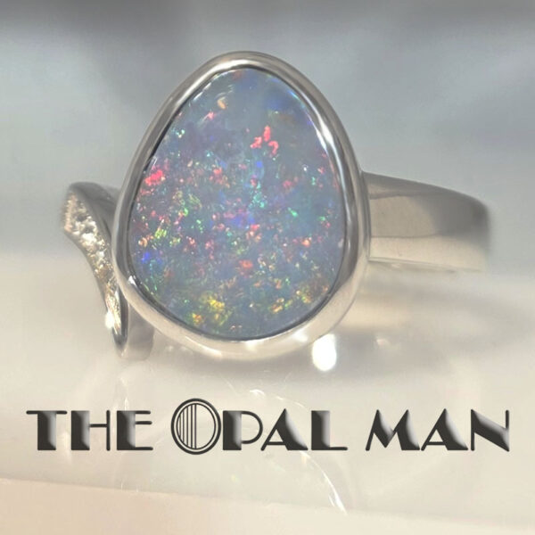 Glittering Australian Opal Doublet Sterling Silver Ring - 200-02591 - Image 3
